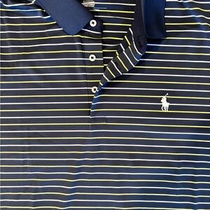 Polo by Ralph Lauren Navy and Yellow Striped Shirt
